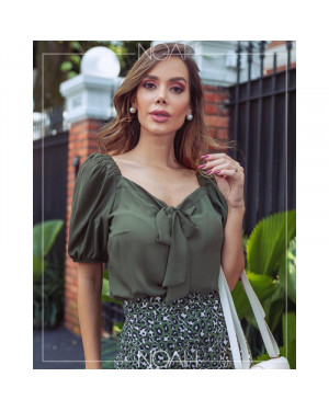 Blusinha manga bufante verde | Moda Evangelica
