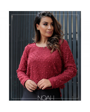 Blusa manga longa vermelha | Moda Evangelica