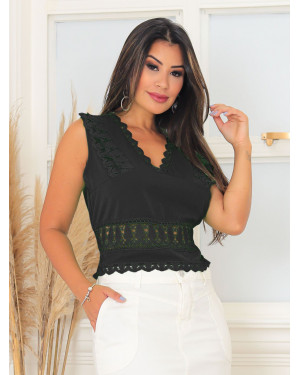 Blusinha manga curta preto | Moda Evangelica