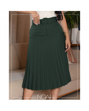 Saia Leve Evasê Midi Verde | Moda Evangelica
