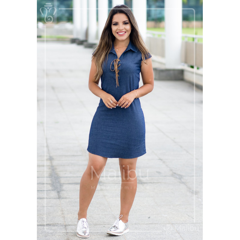 vestido jeans sapato