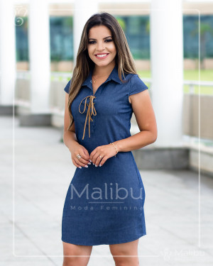 Vestido jeans 2024 trançado