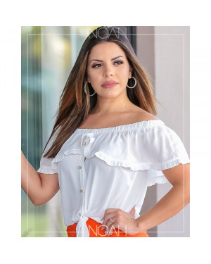Blusinha Ciganinha Off White | Moda Evangelica