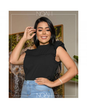 Blusinha regata drapeado preta | Moda Evangelica