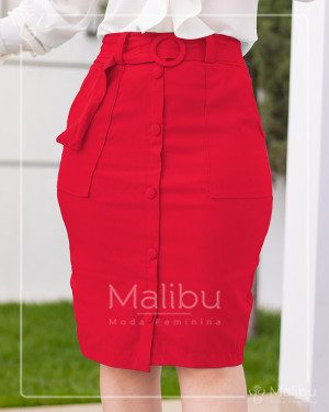 Saia Lápis Vermelha | Moda Evangelica