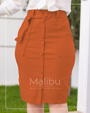 Saia Lápis Caramelo | Moda Evangelica