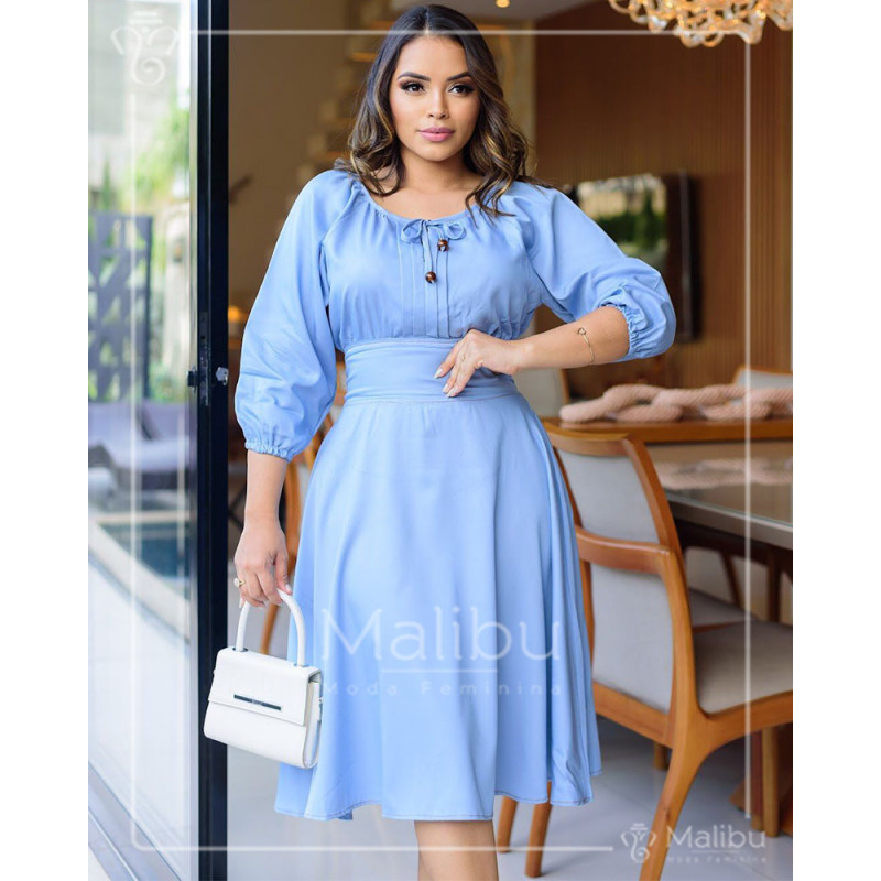 Vestido sales evangelico azul